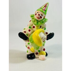 Vintage Tumbling Clowns Circus Stackable Salt & Pepper Shaker Set Japan 3 inches